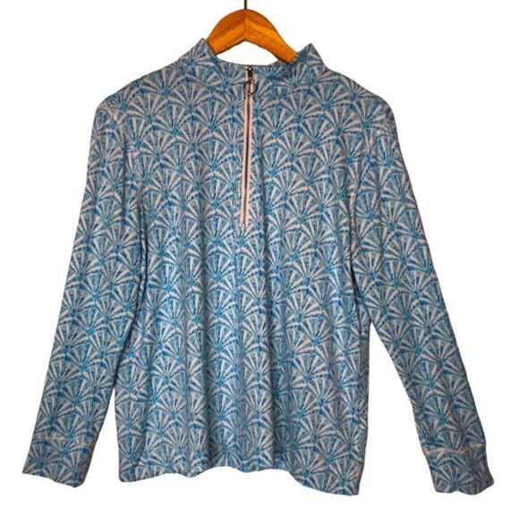Stella Parker 1/2 Zip Front Long Sleeve shirt Sun Protection Beach Large Golf - Picture 1 of 11